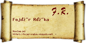 Fejér Réka névjegykártya